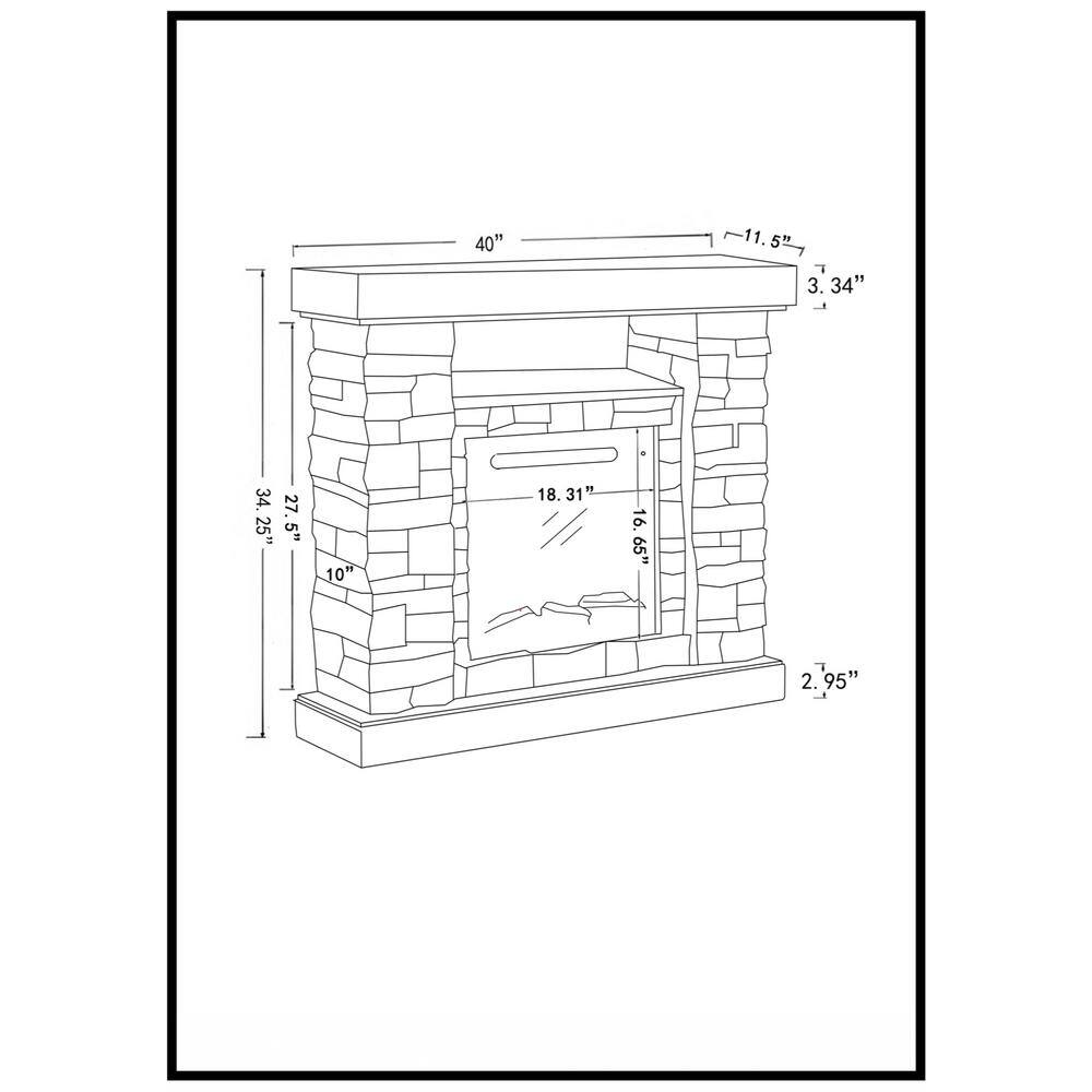 FESTIVO 40 in. Freestanding Electric Fireplace in Gray FFP20163