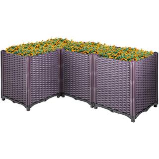 VEVOR Plastic Raised Garden Bed 20.5 in. H Flower Box Kit Raised Planter Set of 4 Raised Planter Boxes for Outdoor ZFXSLG52CMHVFYR1LV0