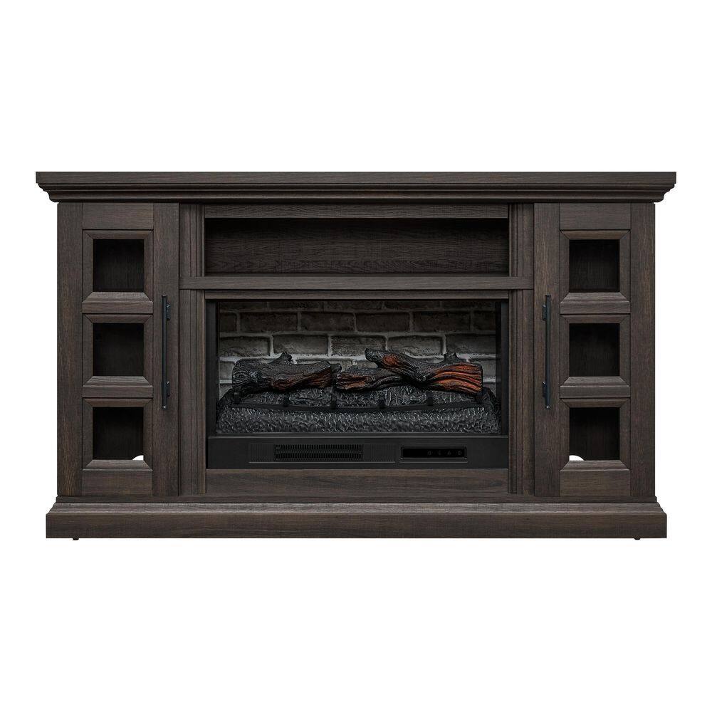 StyleWell Chelsea 62 in. Freestanding Electric Fireplace TV Stand in Dark Brown Ash HDFP62-67E