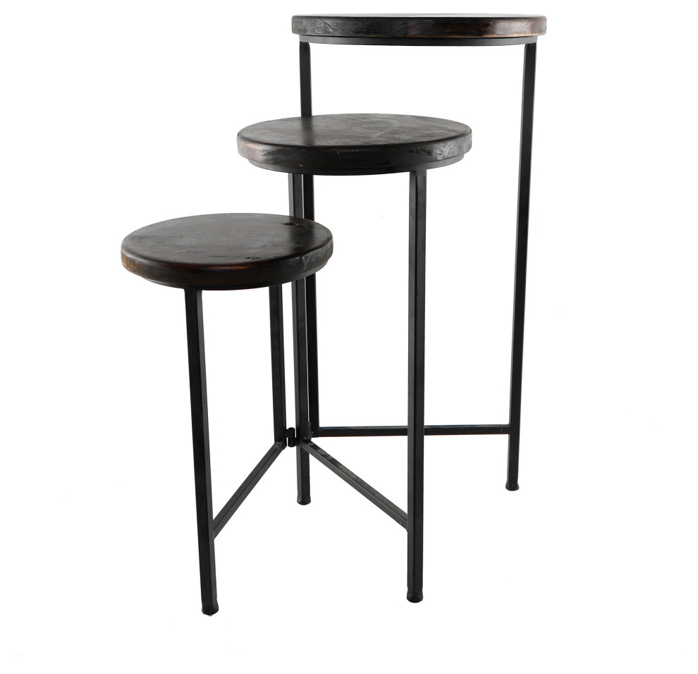 3 Tire Plant Stand   Industrial   Plant Stands And Telephone Tables   by Flora Bunda  Inc.  Houzz