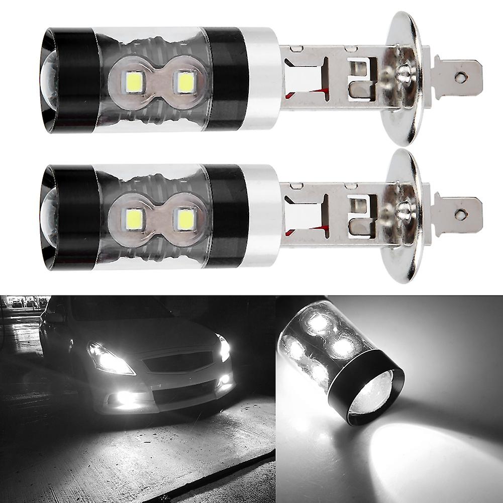 2pcs H1 8000k White 50w Led High Bright Headlight Bulbs Kit Fog Light Car Driving Lamp