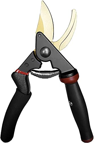 gonicc 8.5" Professional Rotating Bypass Titanium Coated Pruning Shears(GPPS-1014), Secateurs, Scissors, Pruners with Heavy Duty SK5 Blade. Soft Cushion Grip Handle for Everyone.