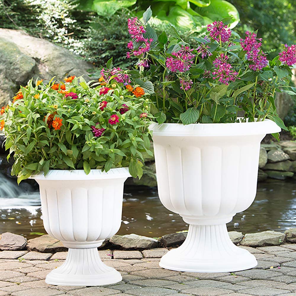 Novelty (#38192) Classic Urn Garden Pot/Planter, Plastic, White 19