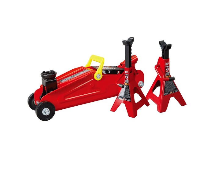 Big Red 2-Ton Jack  Jack Stand Combo in Plastic Case T82001S