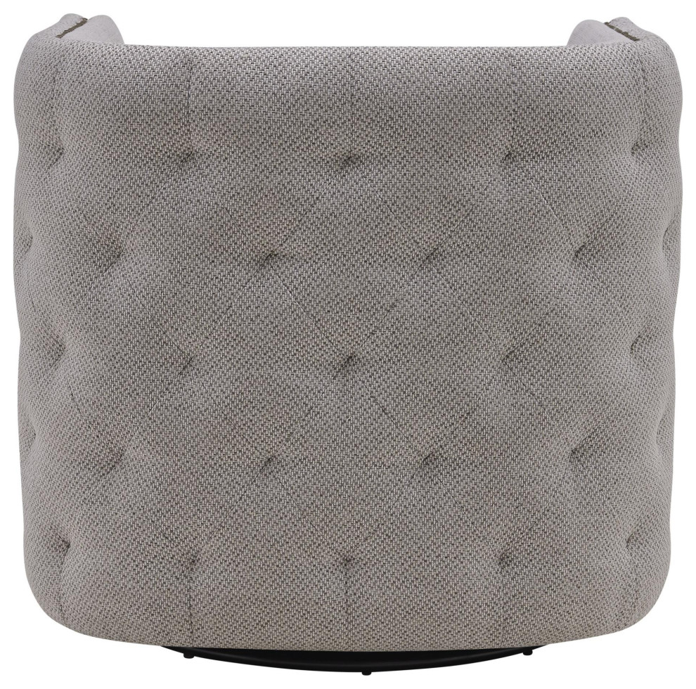 Camari Fabric Swivel Tufted Chair  Cardiff Gray   Transitional   Armchairs And Accent Chairs   by Virgil Stanis Design  Houzz