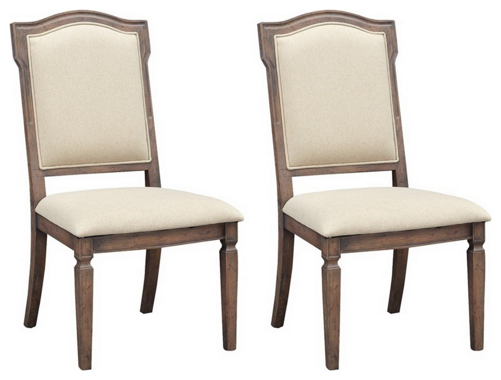 Sussex Russet Brown Upholstered Dining Side Chairs  Set of 2   Transitional   Dining Chairs   by Coast to Coast Imports  LLC  Houzz