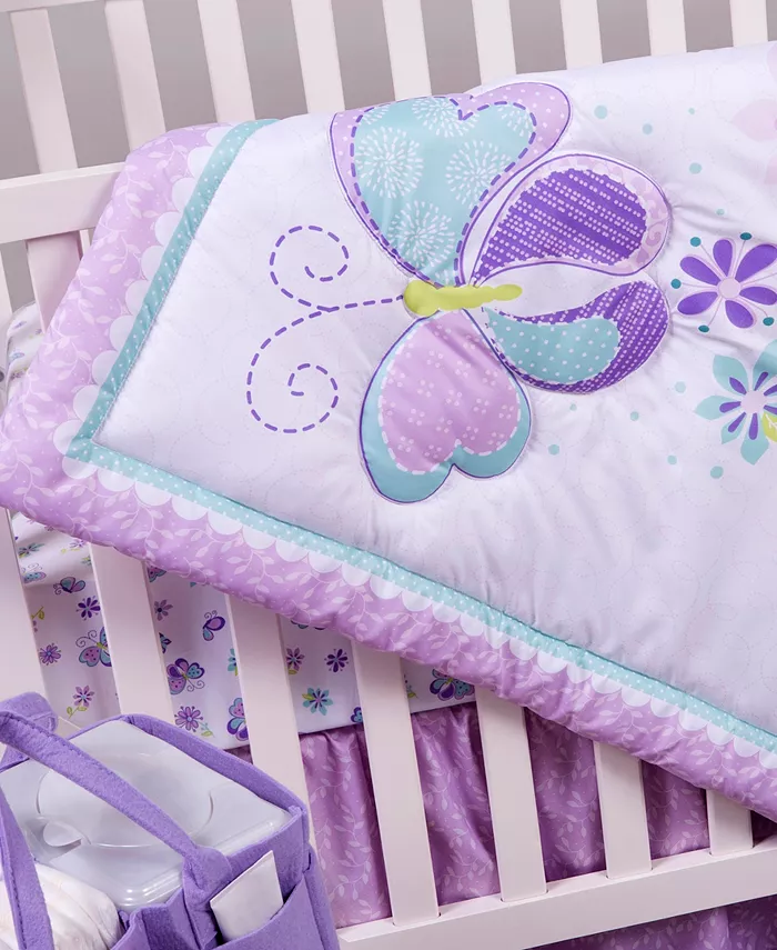 Trend Lab Sammy and Lou Butterfly Meadow 4 Piece Crib Bedding Set