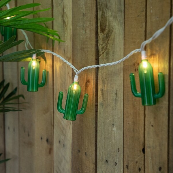 Green Cactus Patio Light Set