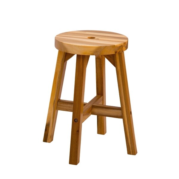 Acacia Wood Stool Round Top Chairs Best Ideas End Tables For Sofas Sub-stool for Living Room Bedside Strong Weight Capacity