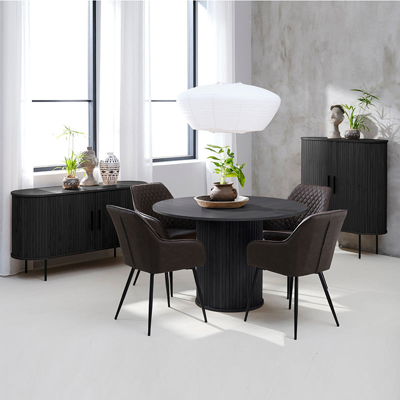 NOLA Round Dining Table 120cm - Black