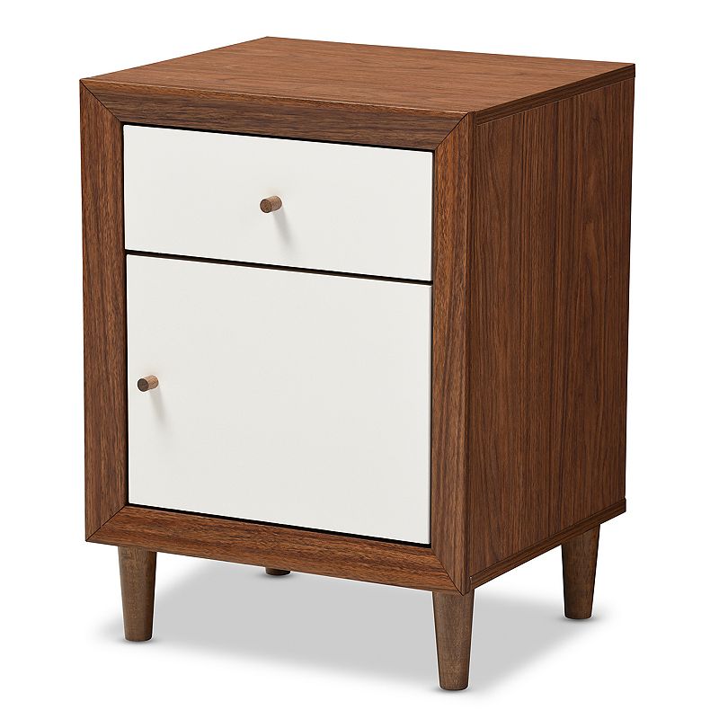 Baxton Studio Harlow Mid-Century Modern Scandinavian Nightstand