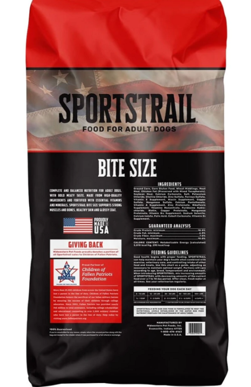 Sportstrail Bite Size Adult Dog Food， 50lbs