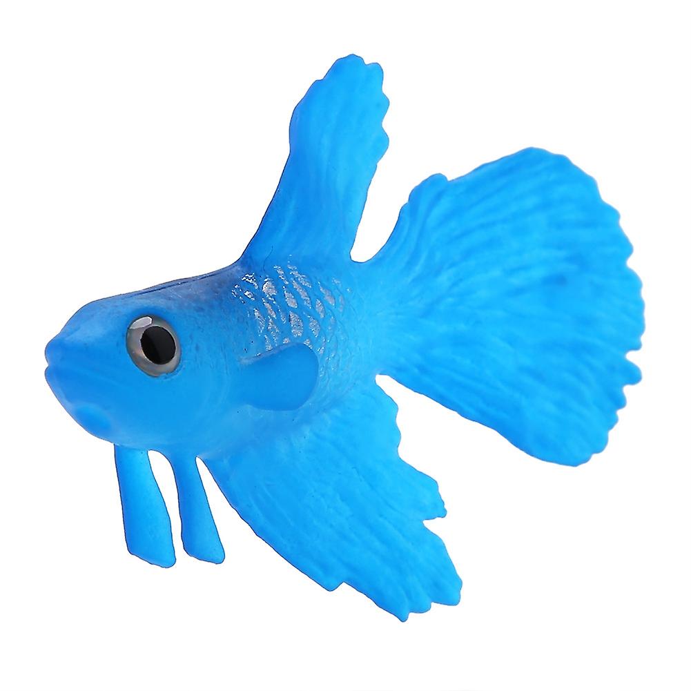 Aquarium Decoration Funny Artificial Silicone Small Fish Fish Tank Ornament Blue Betta Fish