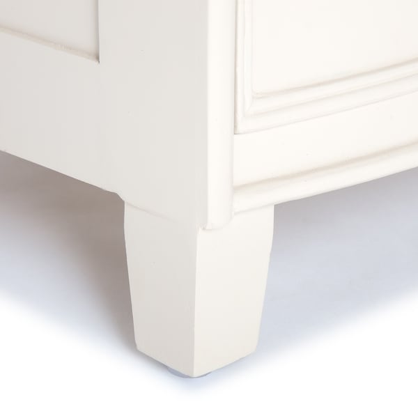 Finch Charleston End Table Nightstand with Drawers， Cream White/Gray