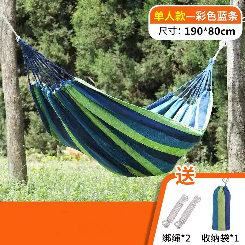 Outdoor Hammock Portable Garden Hammock Sports Home Travel Camping Swing Canvas Stripe Bed Hammock Double Single People