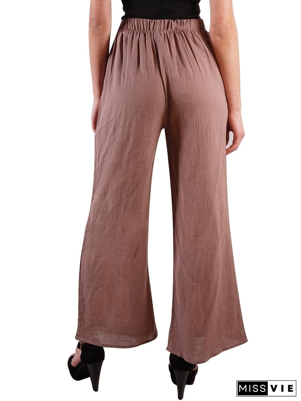 Casual Cotton Elastic Waist Pants