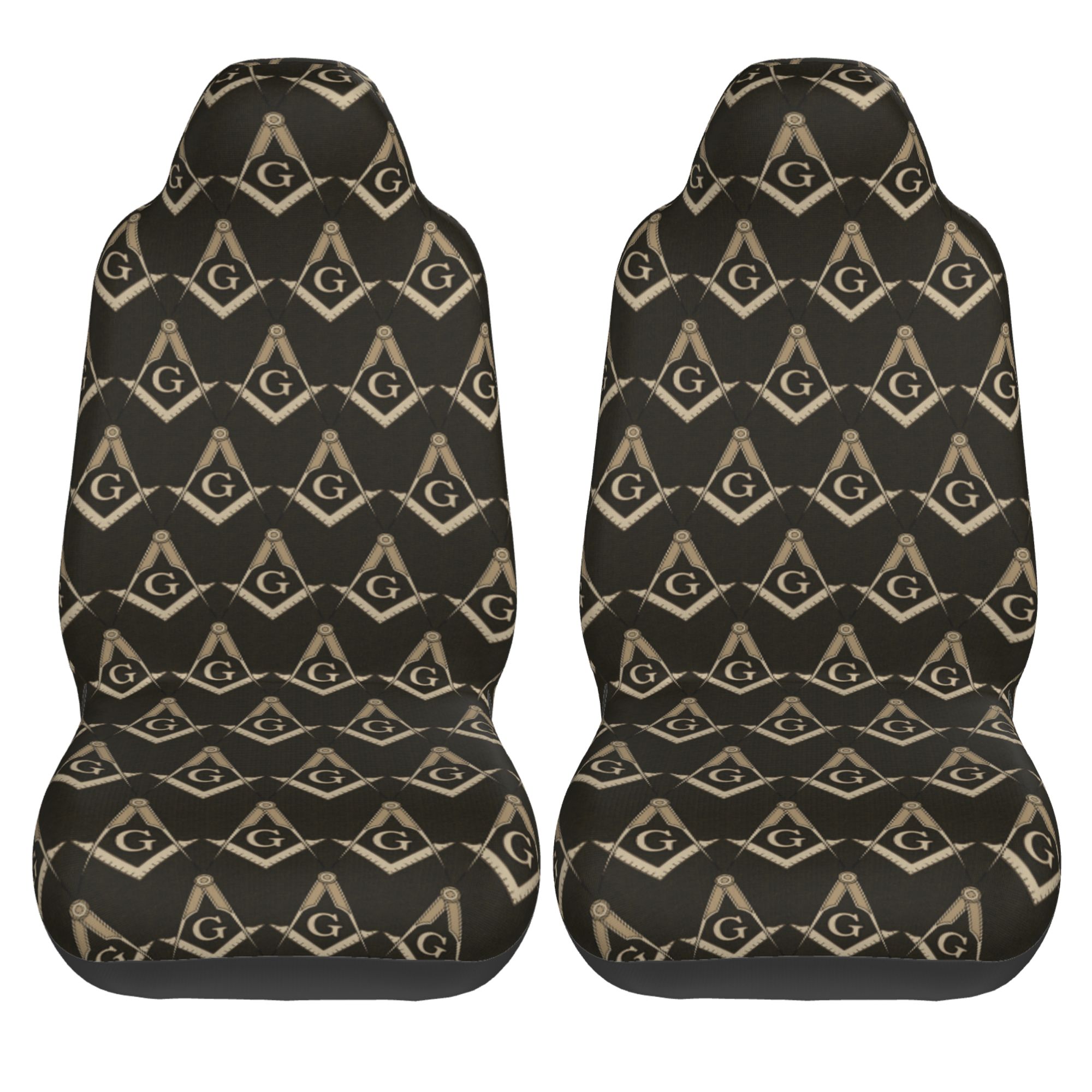 ZICANCN Car Seat Cover Brown Mason Freemason Symbol Car Front Seat Covers Protectors ， Automotive Seat Covers for Cars Trucks Suv