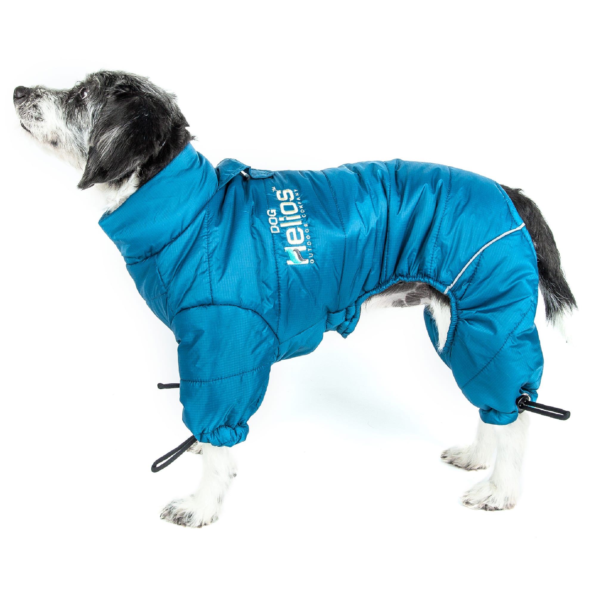 Dog Helios Blue Thunder-Crackle Full-Body Waded-Plush Adjustable and 3M Reflective Dog Jacket， X-Small