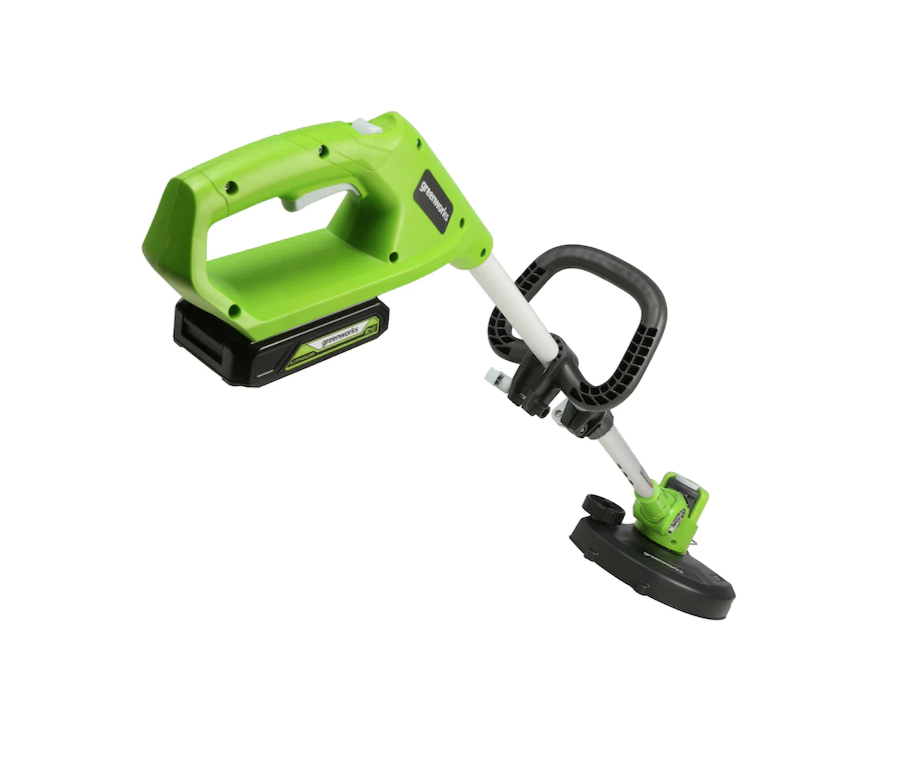 Greenworks ST24B215 24-volt 12-in Straight Cordless String Trimmer Edger Capable (Battery Included)