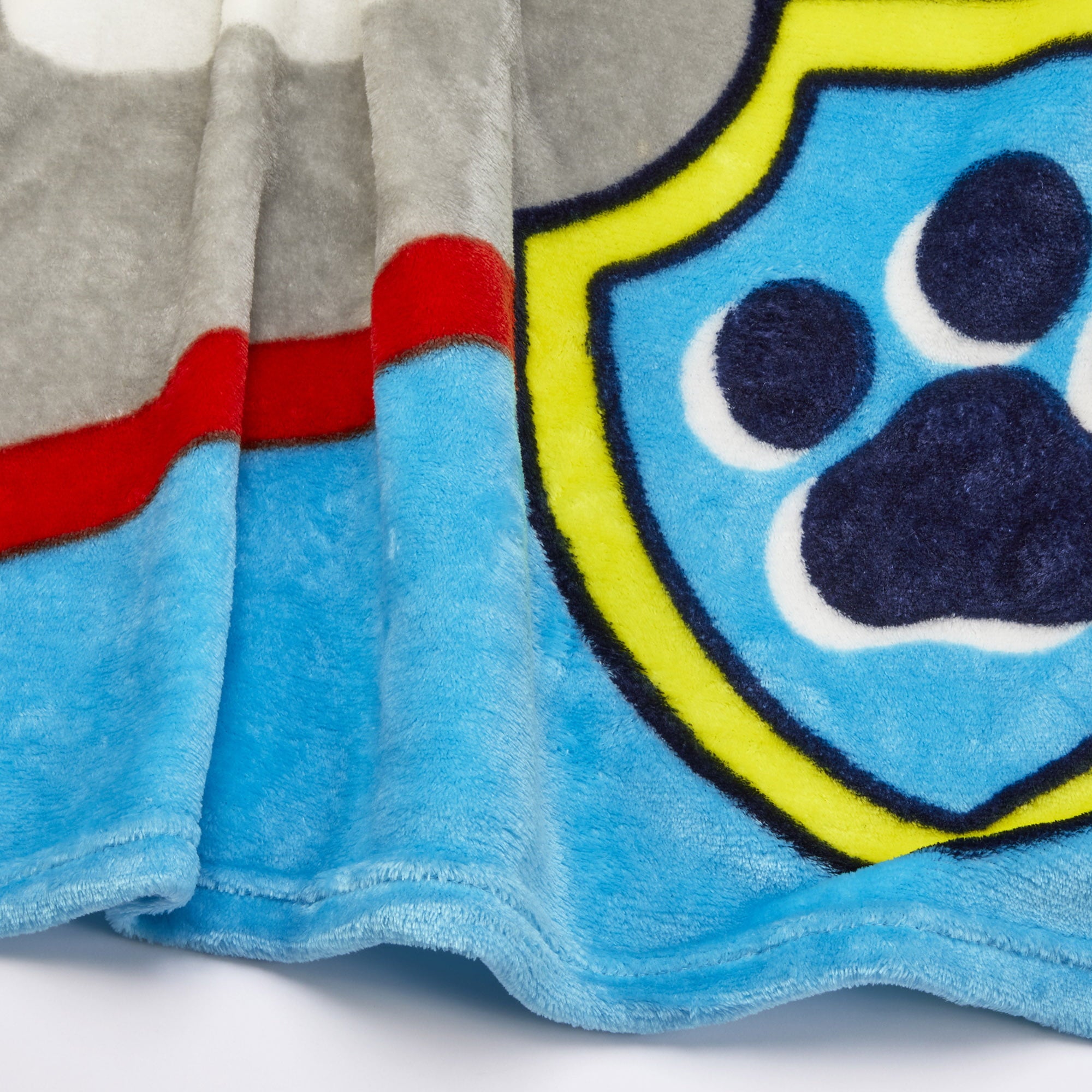 PAW Patrol Kids Plush Twin/Full Blanket， 62 x 90， Blue and Grey， Nickelodeon