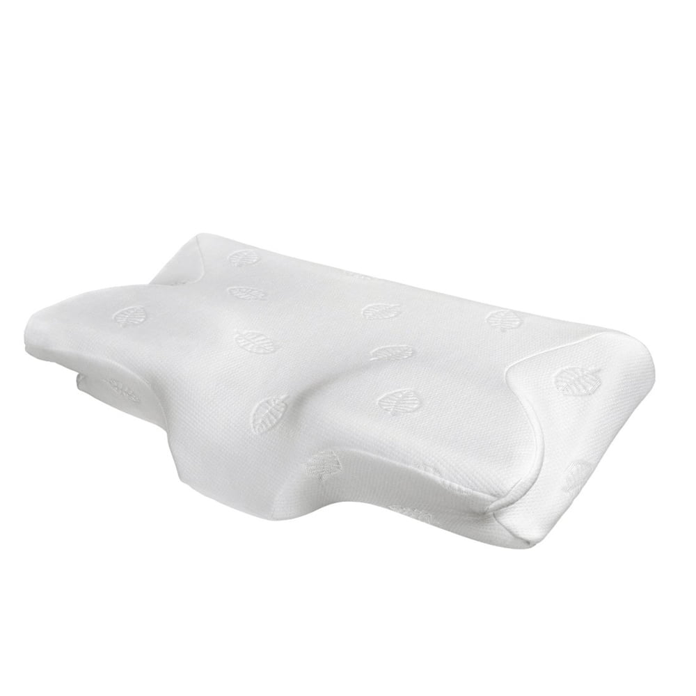 MARNUR Memory Foam Pillow Cervical Orthopedic Pillow, for Side Back Stomach Sleeper, Washable Cover, White