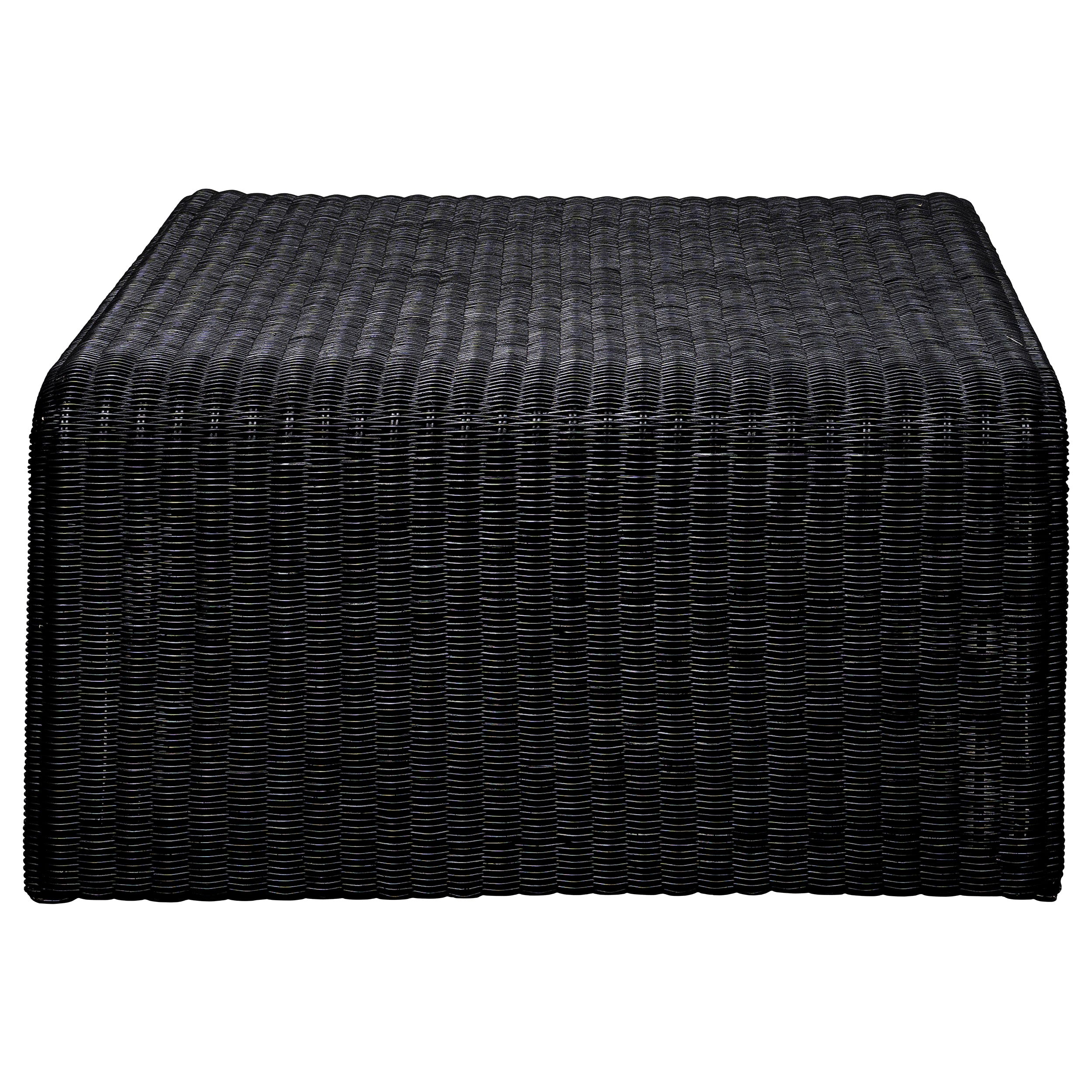 Cahya Woven Rattan Sqaure Coffee Table Black--708518