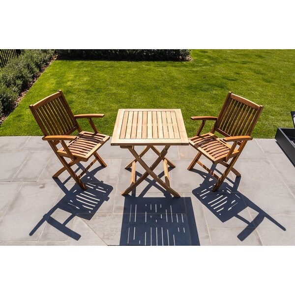 Nordic Style Natural Teak 2 Person Folding Patio Table 28