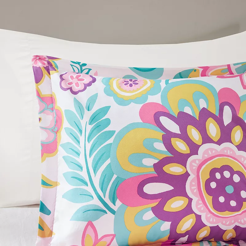 Mi Zone Corinne Floral Comforter Set with Throw Pillow