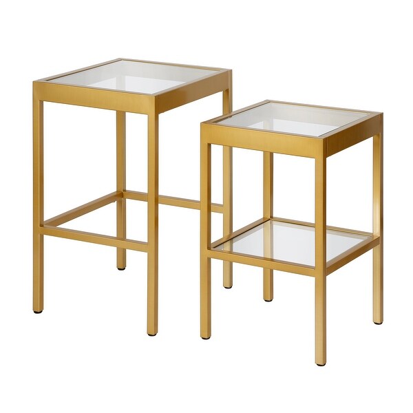 Alexis Metal/ Tempered Glass Nesting Tables