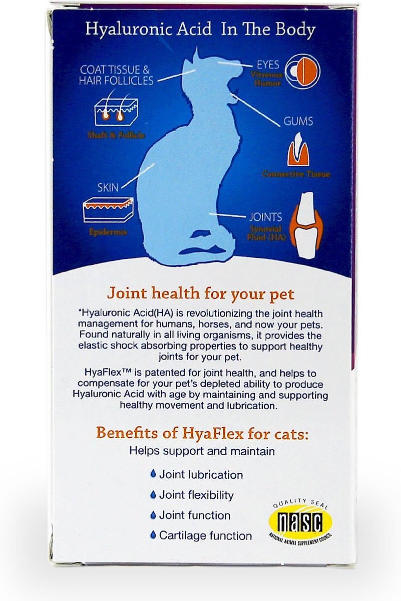 HyaFlex Hyalogic Hyaluronic Acid Hip and Joint Formula Cat Supplement， 1-oz bottle