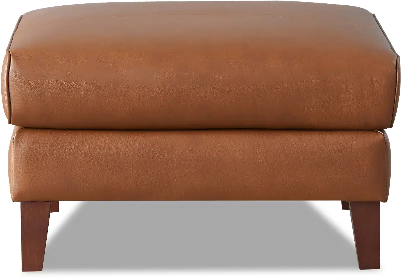 Pacer Nutmeg Top Grain Leather Ottoman - Amax Leather