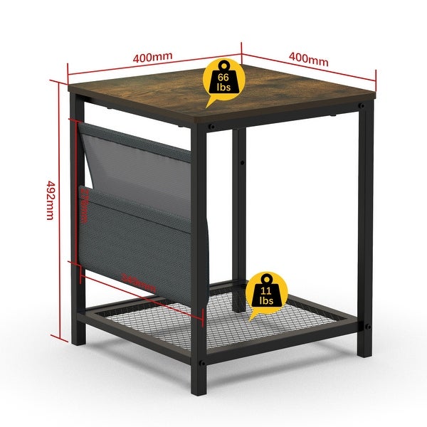 Modern Side Table with Storage Bag