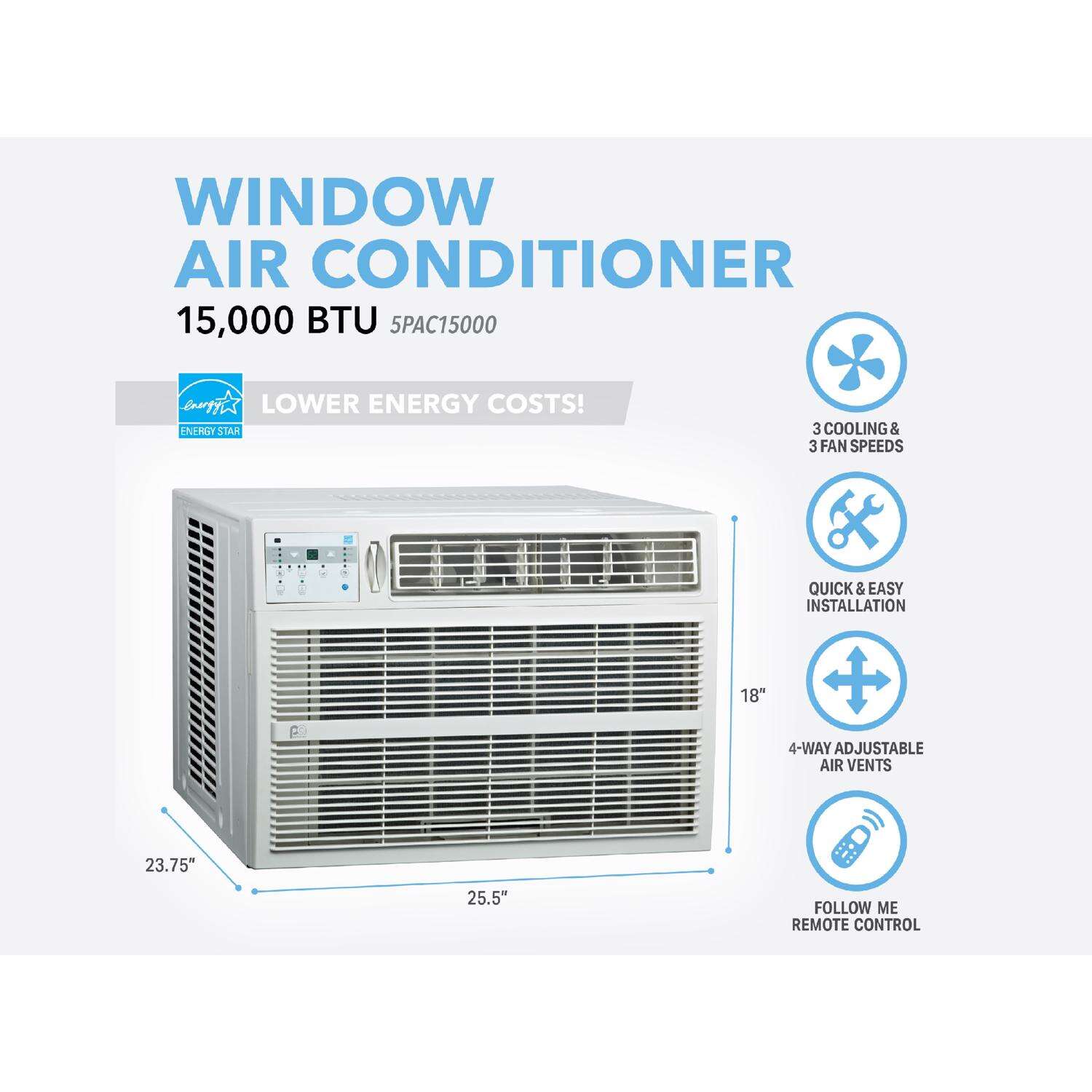 Perfect Aire 15000 BTU Window Air Conditioner w/Remote