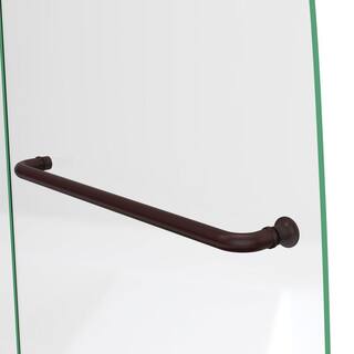 DreamLine Aqua Ultra 57 in. - 60 in. W x 30 in. D x 58 in. H Frameless Hinged Tub Door with Return Panel in Oil Rubbed Bronze SHDR3448580RT06