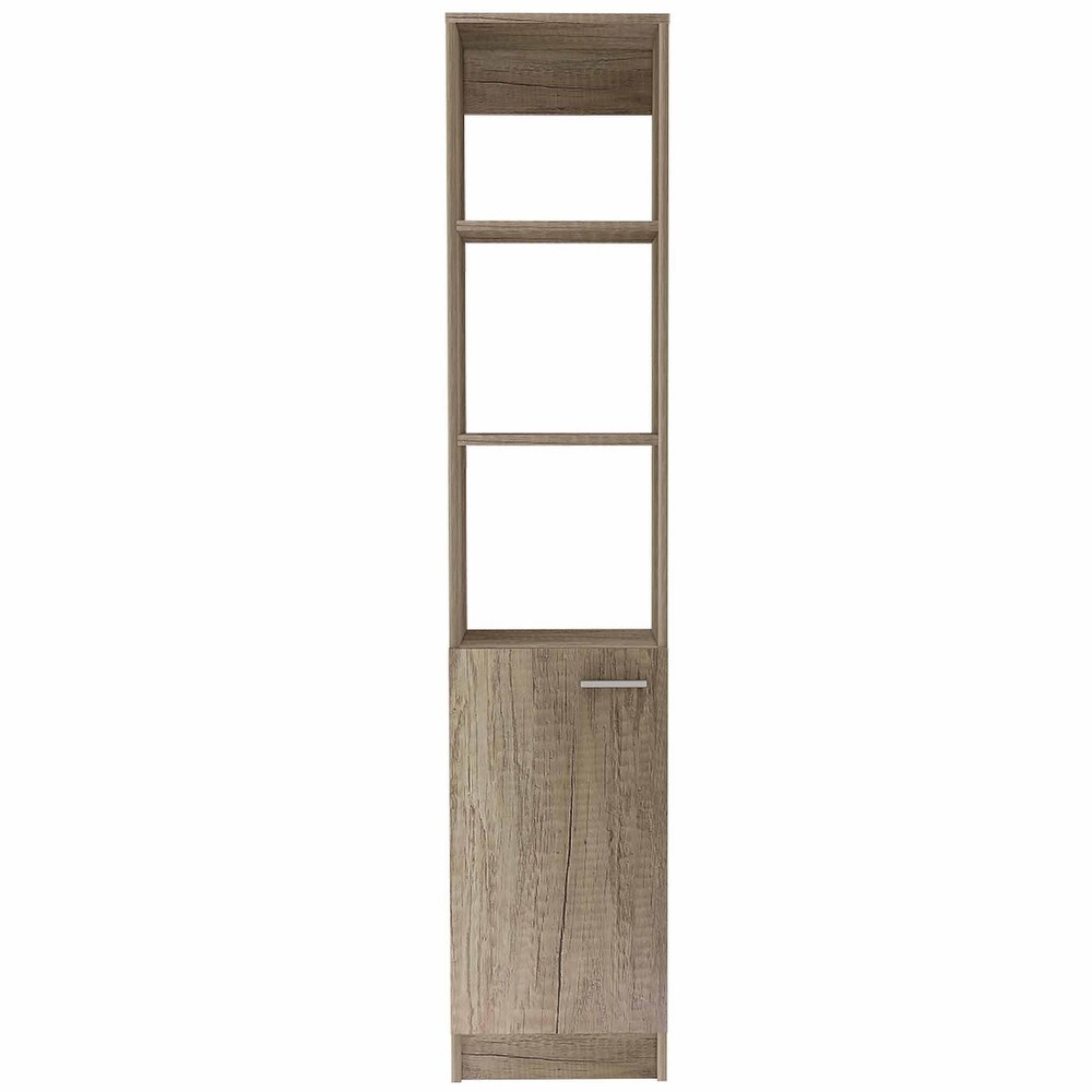 Bathroom Free Standing Linen Cabinet with 5 Shelves and 1 Door