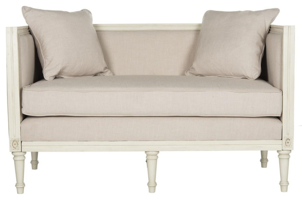 Andrea Rustic French Country Settee Beige   French Country   Loveseats   by Virgil Stanis Design  Houzz