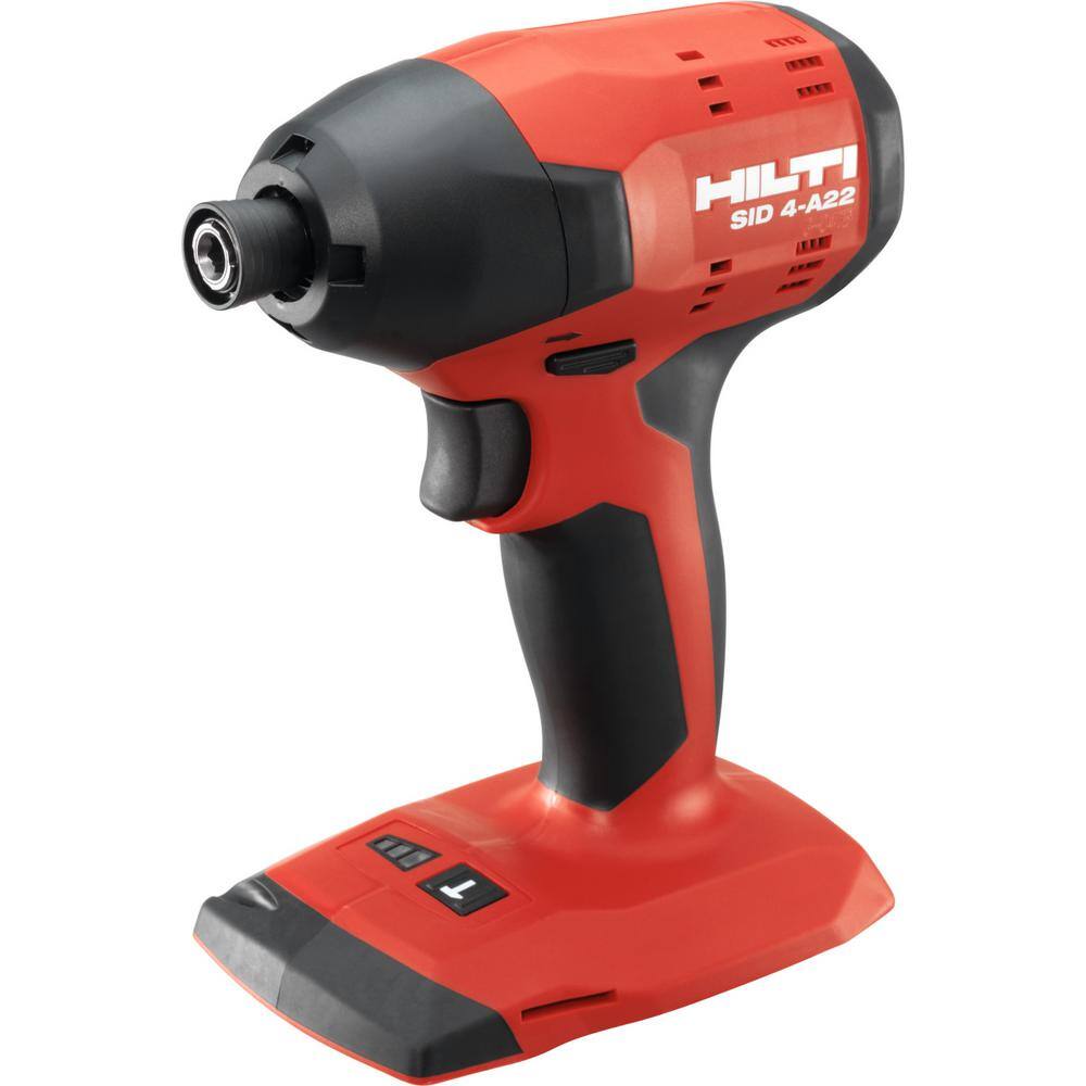 Hilti 22-Volt Lithium-Ion 14 in. Hex Brushless Cordless SID 4 Impact Driver Kit with (2) 224.0 Batteries Charger and Bag 3551236