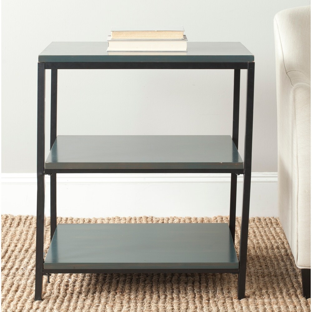 SAFAVIEH Zeke Dark Teal Shelf Unit   24\