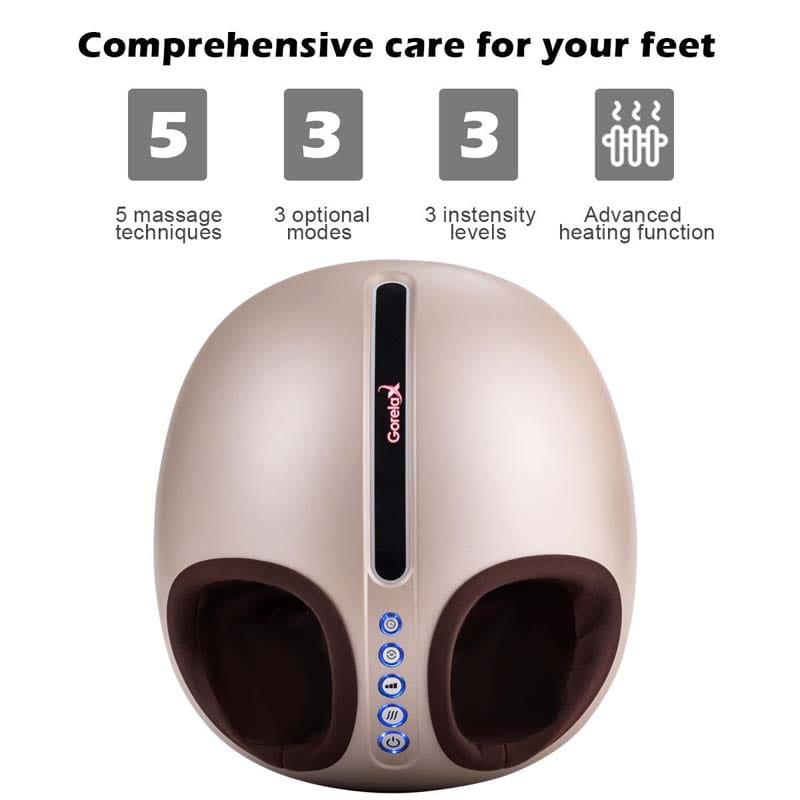 Electric Heated Foot Massager, Shiatsu Deep Kneading Plantar Feet Massage Machine for Pain Foot Muscle Relief with Auto-Off Timer