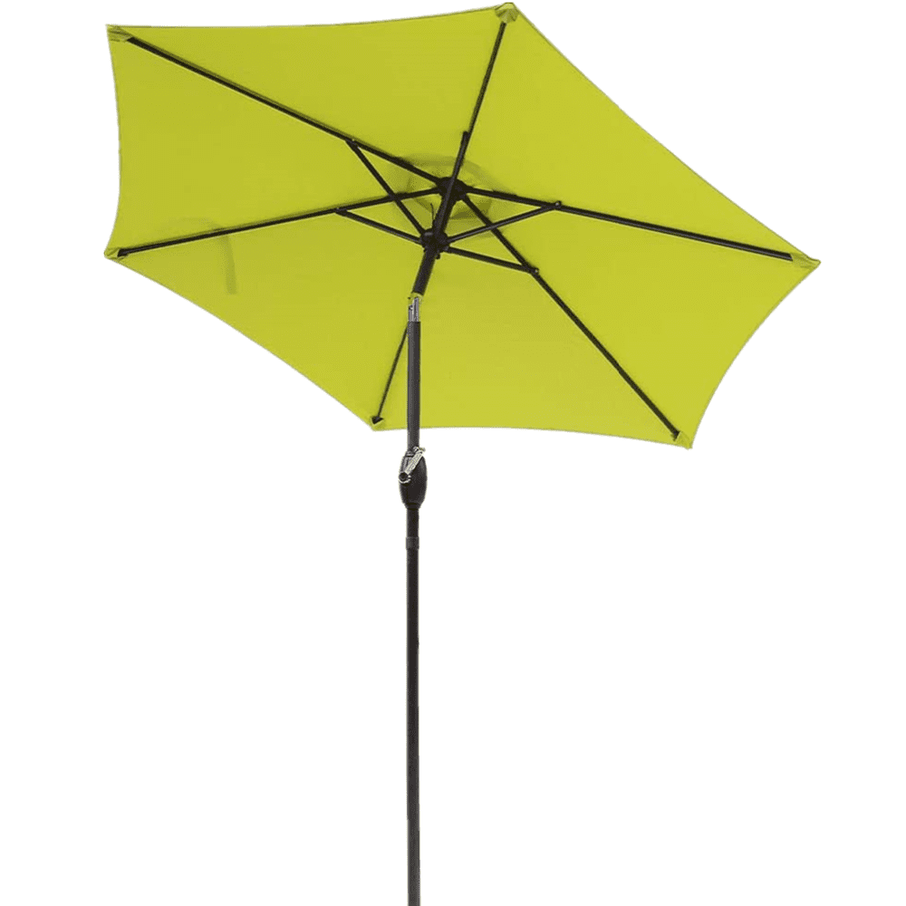 7.5 ft Patio Umbrella Outdoor Market Table Umbrella with Crank, 6 Ribs, Polyester Canopy, Lemon Green