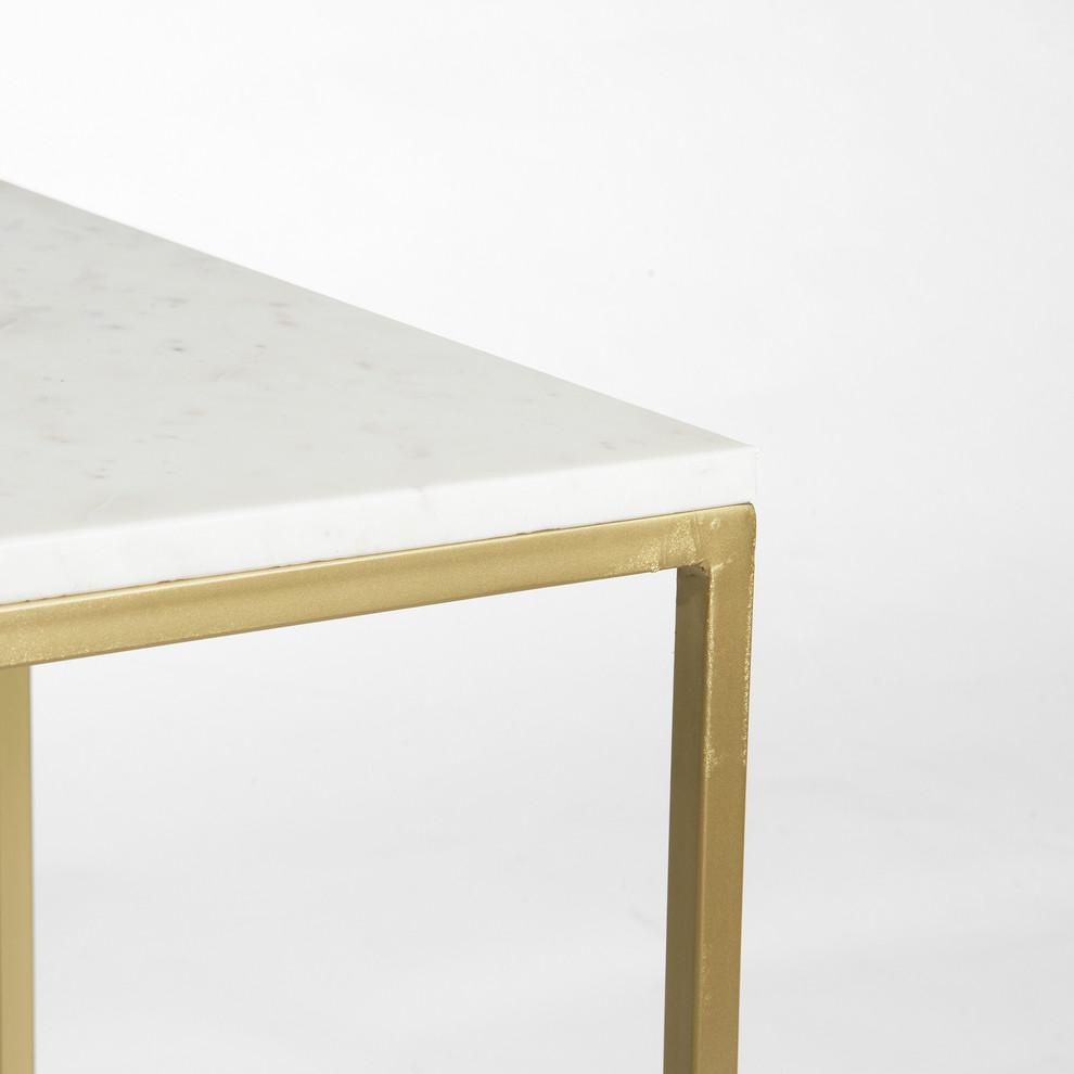 Marble Square Accent Table   Contemporary   Side Tables And End Tables   by Best Home Fashion  Houzz