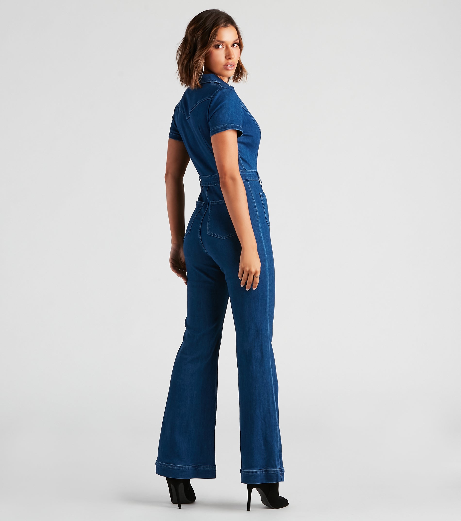 Gimme The Flare Denim Jumpsuit