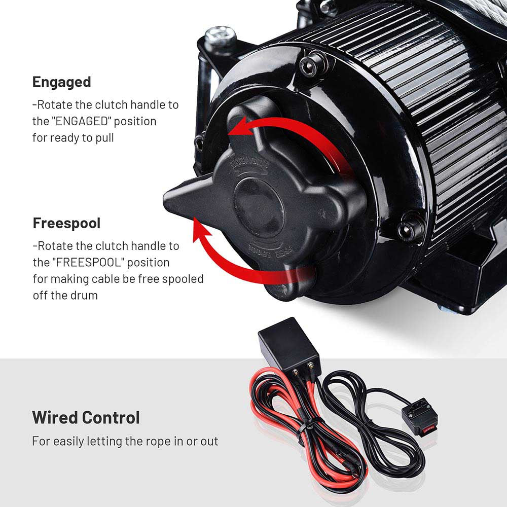 Yescom ATV Remote Electric Winch Truck Recovery 4000 12v