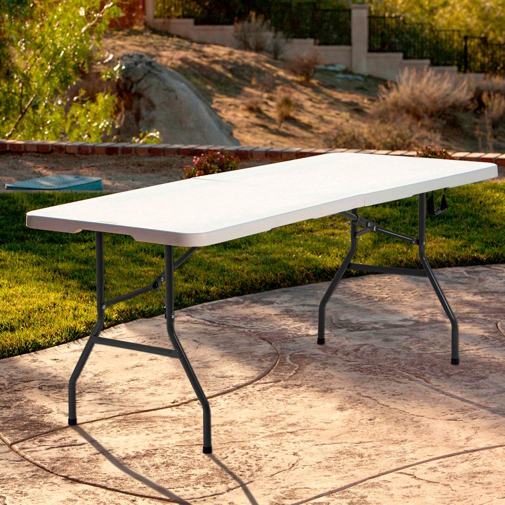 BestOffice 6 Foot Folding Camping Table for Picnic Table Party Table， White