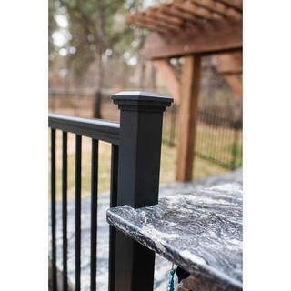 Aria Railing 3 in. x 3 in. x 36 in. Black Powder Coated Aluminum Deck Post Kit AK141336B