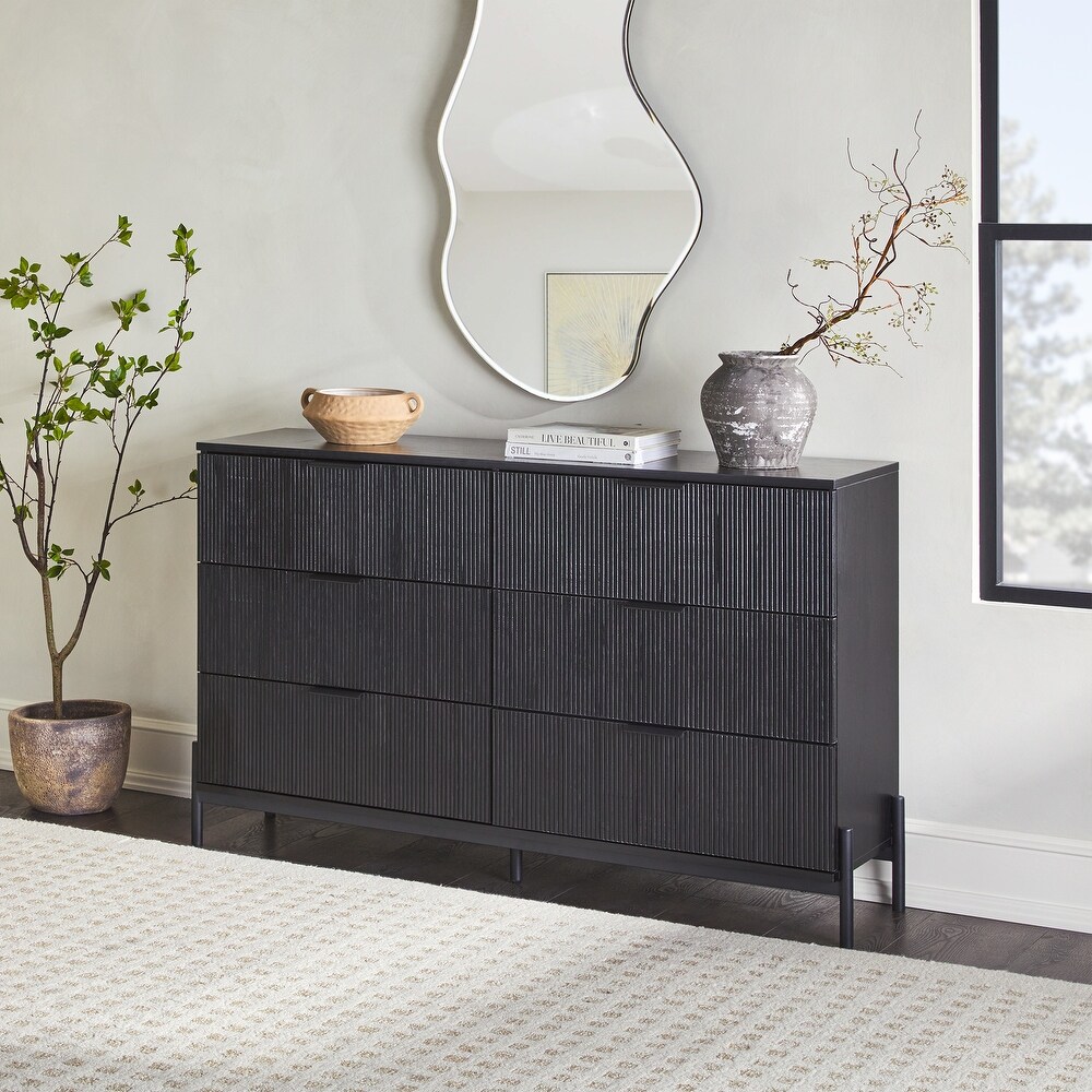 Middlebrook Designs Six Drawer Chest with Reeded Drawer Fronts