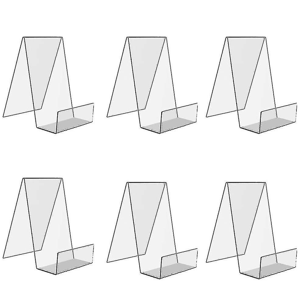 6 Packs Clear Acrylic Book Stand，transparent Book Display Stand， Book Stands For Display， Acrylic Bookshelf For Displaying