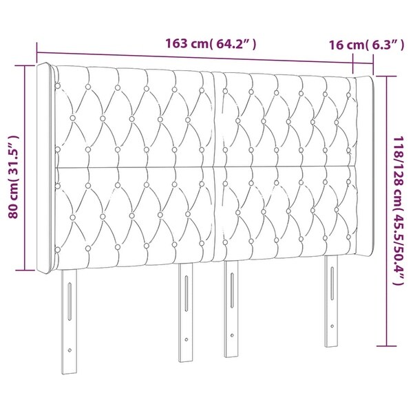 vidaXL LED Headboard Dark Gray/Light Gray Fabric - - 37455511