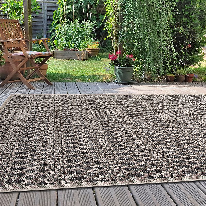 World Rug Gallery Contemporary Trellis Indoor Outdoor Area Rug