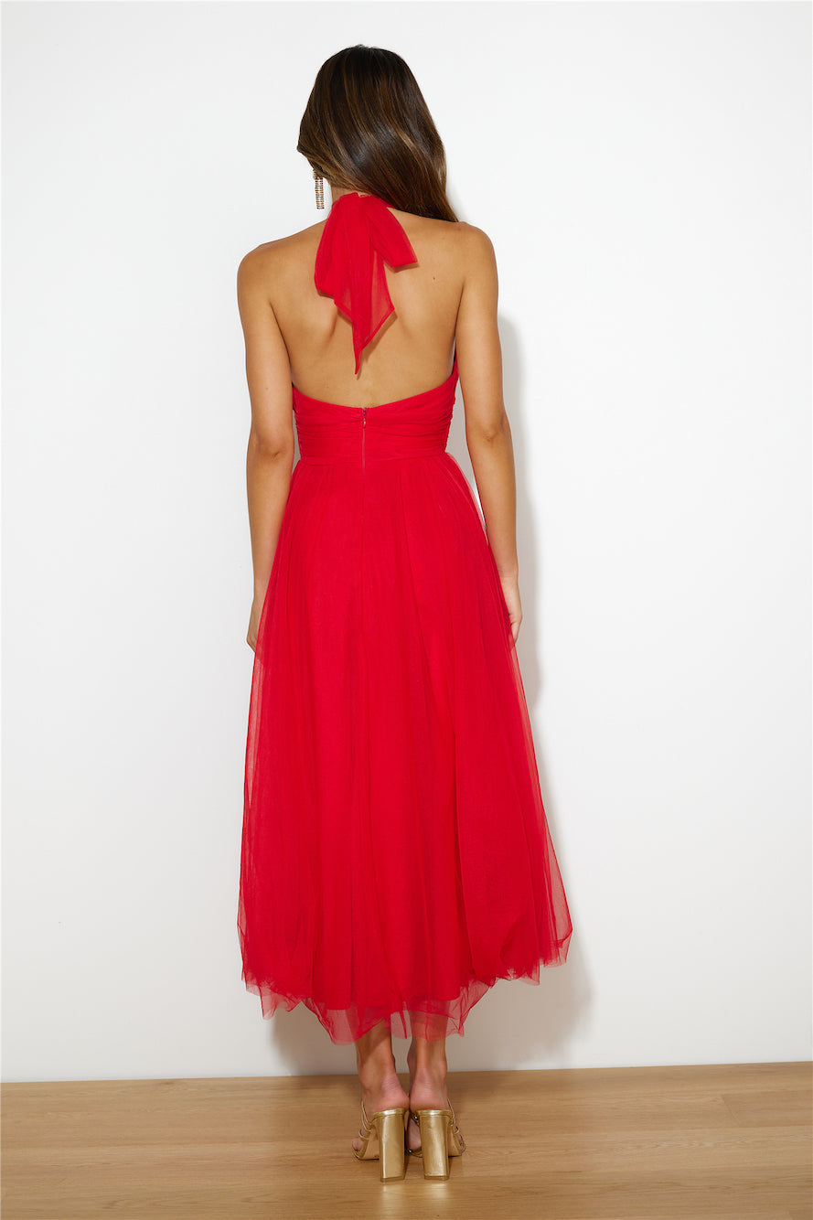 Tangled Up Maxi Dress Red